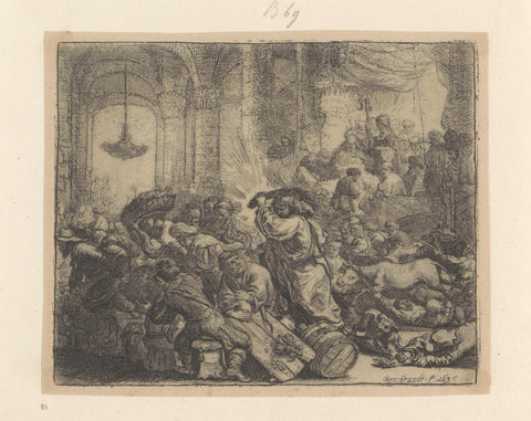 Christ chases the money changers out of the Temple, Rembrandt van Rijn, 1807 - 1808 Canvas Print