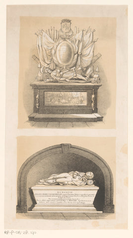 Tomb monuments of Jan van Galen and Hendrik van Kinsbergen, anonymous, 1809 - 1899 Canvas Print