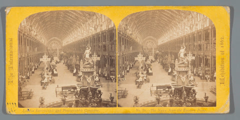 Interior of the Palace of Art and Industry at the 1862 World's Fair, as seen from the east side, William England, 1862 Canvas Print