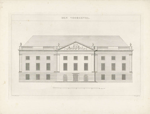 Schouwburg in Amsterdam: façade, 1774, Reinier Vinkeles (I), 1774 Canvas Print