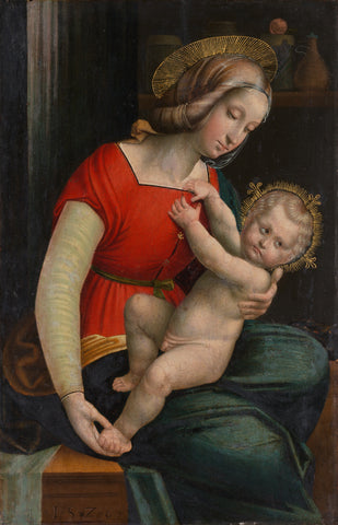 Madonna and Child, Defendente Ferrari, 1526 Canvas Print