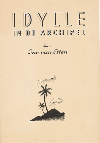 Design for a title page for: Ine van Etten, Idylle in the archipelago, c. 1940, Hans Borrebach, in or before 1940 - c. 1945 Canvas Print