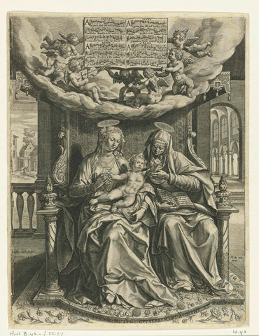 Anna-te Drieën with the motet 'Ave gratia plena', Johann Sadeler (I), 1584 Canvas Print