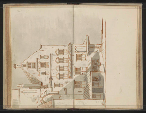 Gabled Building on a Street Corner, Johannes Huibert Prins, c. 1783 - c. 1797 Canvas Print