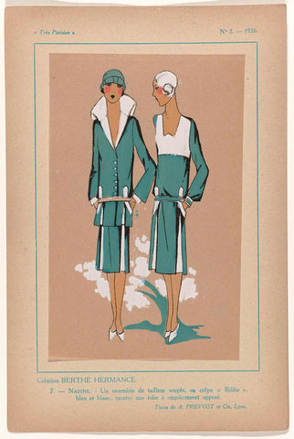 Très Parisien, 1926, No.  2, Pl. 7: Creation BERTHE HERMANCE - NADINE, G-P. Joumard, 1926 Canvas Print