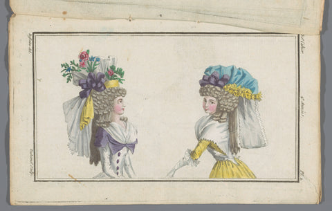 Magasin des Modes Nouvelles Françaises et Anglaises, 10 September 1787, 30th notebook, 2nd year, Pl. 2, A.B. Duhamel, 1787 Canvas Print