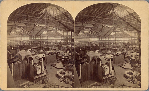 Interior of the main building of the World's Fair in Philadelphia in 1876, Centennial Photographic Company, 1876 Canvas Print