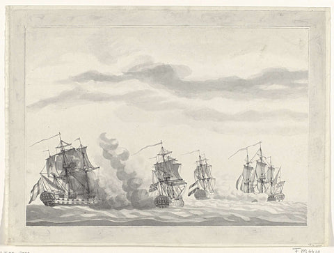 Battle of Cadiz, 1781, anonymous, 1781 - 1790 Canvas Print