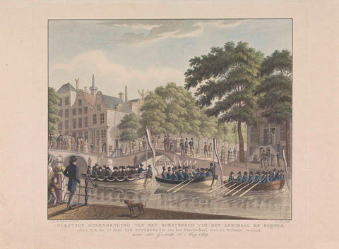 Transport of the bust of Michiel de Ruyter to the Breeding School for Maritime Navigation in Amsterdam, 1819, A. Lutz, 1819 Canvas Print