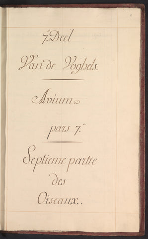 Title page for the seventh part of the birds, Joseph van Huerne (possibly), 1809 - 1814 Canvas Print