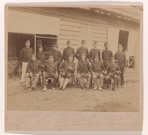 Group portrait officers and non-commissioned officers of the KNIL in Aceh, probably 1897, Christiaan Benjamin Nieuwenhuis, 1897 Canvas Print