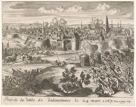 Siege of Valenciennes, 1567, anonymous, 1670 - 1699 Canvas Print