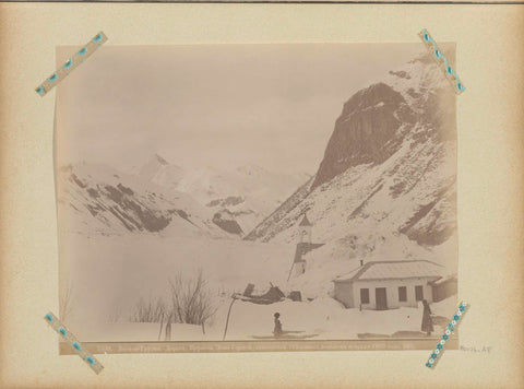 Snow-covered village on the Georgian military road, Dimitri Ivanovitch Ermakov, 1893 Canvas Print