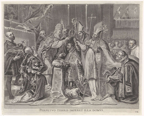 Charles V crowned emperor by the Pope, Pieter de Jode (II), 1636 Canvas Print