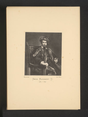 Reproduction of an engraving of a portrait of David Rijckaert (II), Joseph Maes, c. 1872 - in or before 1877 Canvas Print