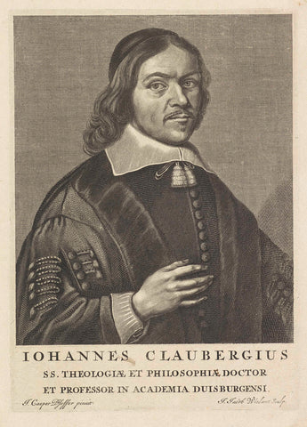 Portrait of Johannes Clauberg, professor in Duisburg, Jan Jacobsz. Wielant, 1686 - 1693 Canvas Print