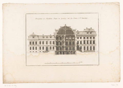 Cross section of a regal palace, anonymous, 1729 Canvas Print