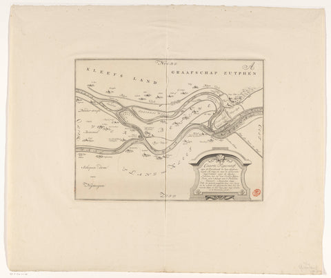 Map of the breakthrough of the Spijkse dijk in 1741, anonymous, 1744 Canvas Print