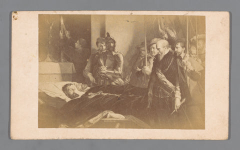 Photo reproduction of an engraving of the corpses of counts Egmond and Horne on 5 June 1568, anonymous, 1850 - 1900 Canvas Print