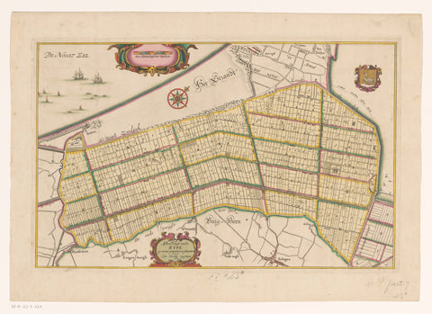 Map of the Zijpepolder, anonymous, Jan Dirksz. Zoutman, in or after 1664 Canvas Print