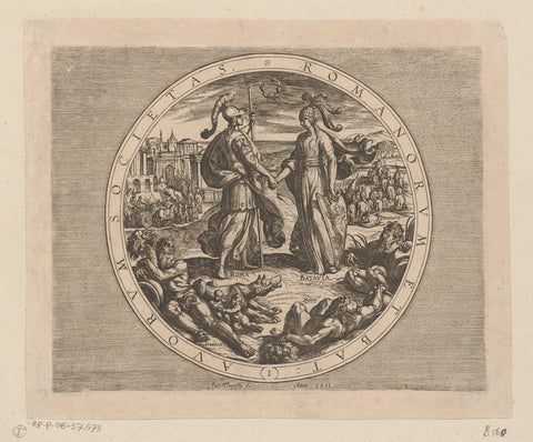 Title print for the series De Bataafse Opstand, 69-70, Antonio Tempesta, 1611 Canvas Print