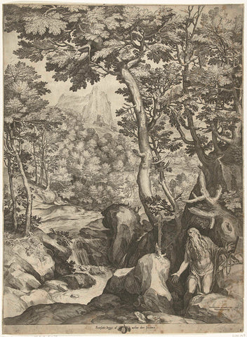 Landscape with St. Onuphrius, Cornelis Cort, 1574 Canvas Print