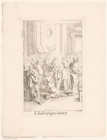 Christ heals the dropsy man, Gabriel Huquier, 1705 - in or before 1732 Canvas Print