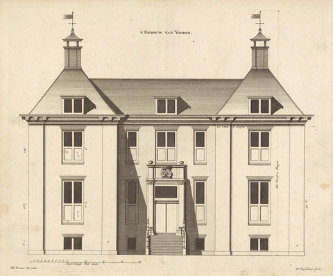 Front view of country house De Nes in Vreeland, Bastiaen Stopendael, 1687 - 1693 Canvas Print