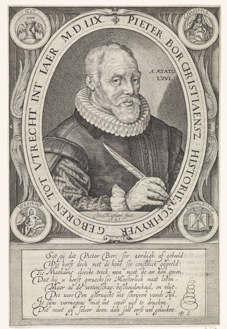 Portrait of Pieter Christiansz. Bor, Jacob Matham, 1625 Canvas Print