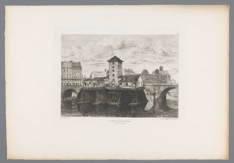 View of the Pont Notre-Dame, Henri Alexandre Saffrey, 1875 Canvas Print