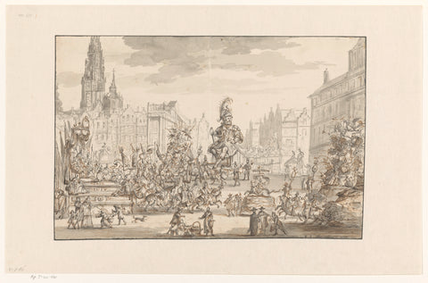 Ommegang on the Meirplaats in Antwerp, 1684-1685, Gonzales van Heylen, 1684 - 1685 Canvas Print