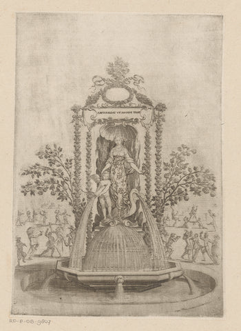 Fountain with woman, Sébastien Leclerc (I), in or before 1664 Canvas Print