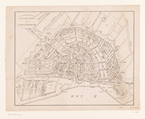 Map of Amsterdam, anonymous, 1833 Canvas Print