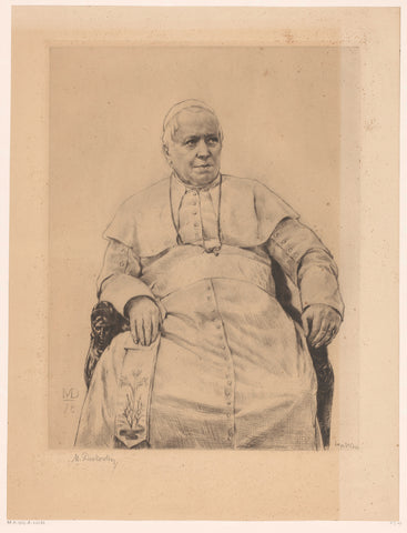 Portrait of Pius IX, Marcellin Gilbert Desboutin, 1878 Canvas Print