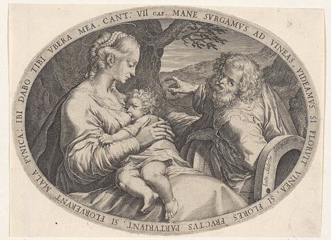 Rest on the Flight into Egypt, Johann Sadeler (I), 1560 - 1600 Canvas Print