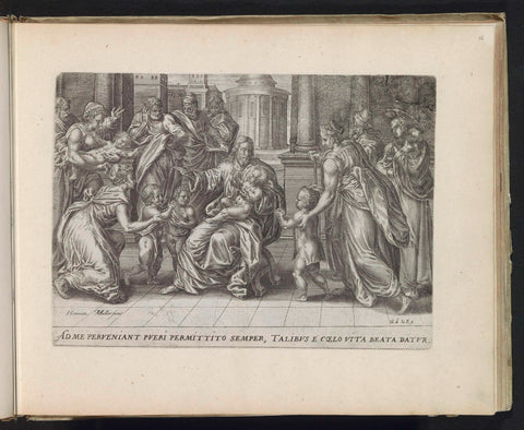 Christ blesses the children, Harmen Jansz Muller, 1585 Canvas Print