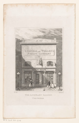 Gevel van Duffield and Weller's Public Library te Cheltenham, Henry Hobson, 1826 Canvas Print