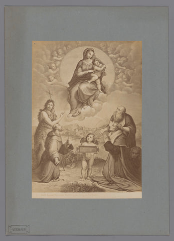 Photo reproduction from print to painting Madonna Foligno by Raphael, Vatican, anonymous, c. 1870 - c. 1880 Canvas Print