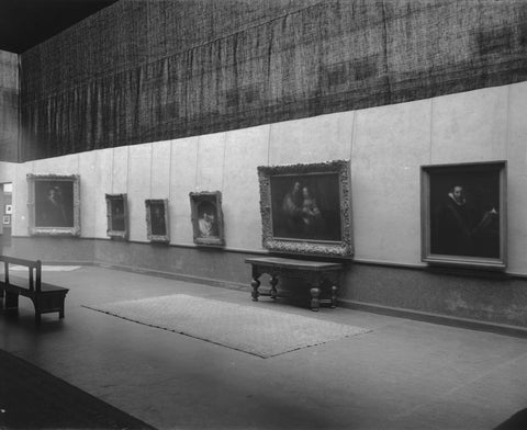 Wall with paintings, panelling and a passage on the left, 1932 Canvas Print