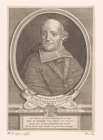 Portret van Joseph Marie de Suarès, Etienne Desrochers, c. 1726 Canvas Print