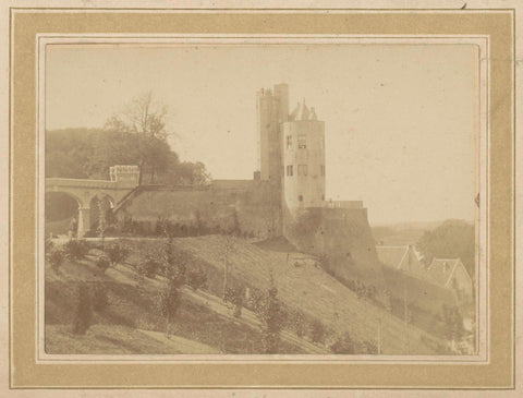 Towers and a footbridge of the Belvédère of Nijmegen, Wilhelm Ivens (attributed to), c. 1870 - c. 1900 Canvas Print