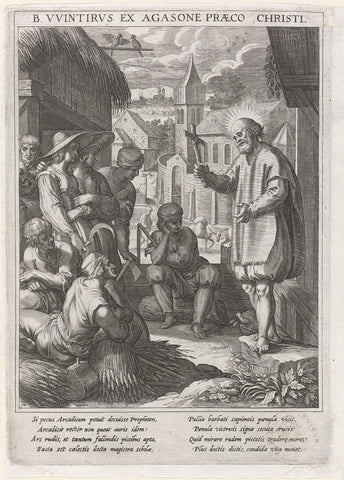 Winthir of Neuhausen preaches before a crowd, Raphaël Sadeler (I), 1615 Canvas Print