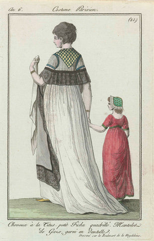 Journal des Dames et des Modes, Costume Parisien, 25 May 1798, Year 6, (21.) : Cheveux à la Titus (...), anonymous, 1798 Canvas Print