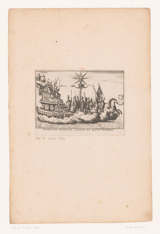 Ship with Asterius and Jupiter, anonymous, 1624 - 1631 Canvas Print