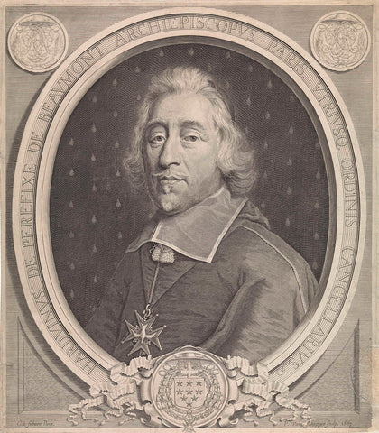 Portrait of the Paris archbishop Hardouin de Péréfixe de Beaumont, Pieter van Schuppen, 1667 Canvas Print