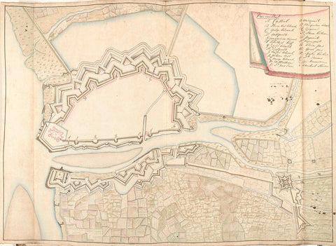 Map of Sluis, c. 1701-1715, Samuel Du Ry de Champdoré, 1701 - 1715 Canvas Print