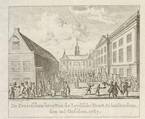 Prussia occupied the Leidsepoort, 1787, Cornelis Brouwer, 1816 Canvas Print
