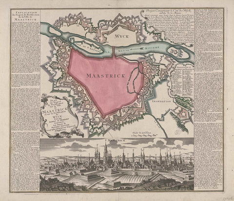 Design for defenses around the city of Maastricht, 1748, Matthaeus Seutter (III), 1748 Canvas Print