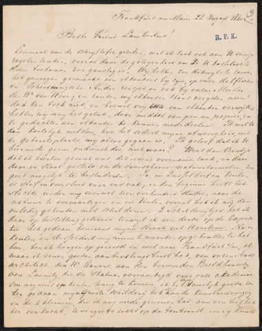 Letter to Lambertus Hardenberg (1822-1900), Everhardus Koster, 1840 Canvas Print