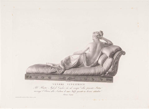 Pauline Borghese Bonaparte as Venus Victrix, Angelo Bertini, 1816 Canvas Print